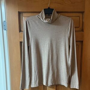 Tan Long Sleeve Turtleneck Top